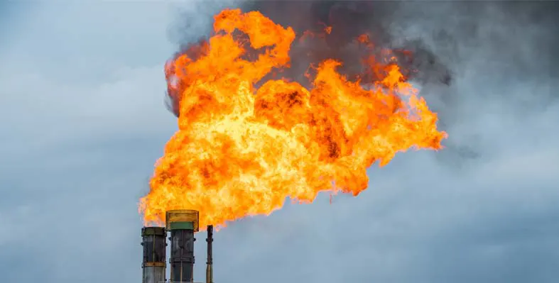 Picture of oil and gas flaring