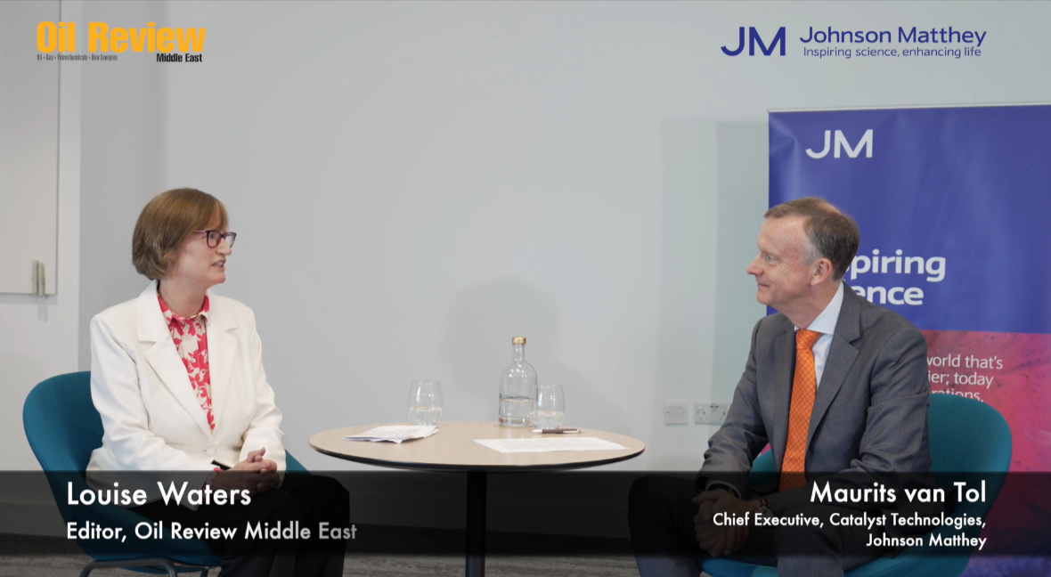 Exclusive interview with OilReviewMiddleEast, Maurits van Tol, chief executive catalyst technologies at Johnson Matthey