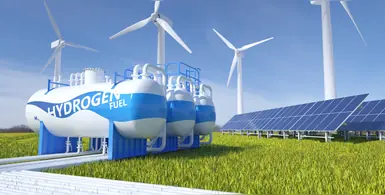 hydrogen_tanks_with solar_panels_and_wind_turbines