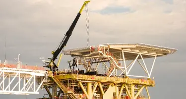 Picture of a crane and offshore oil platform