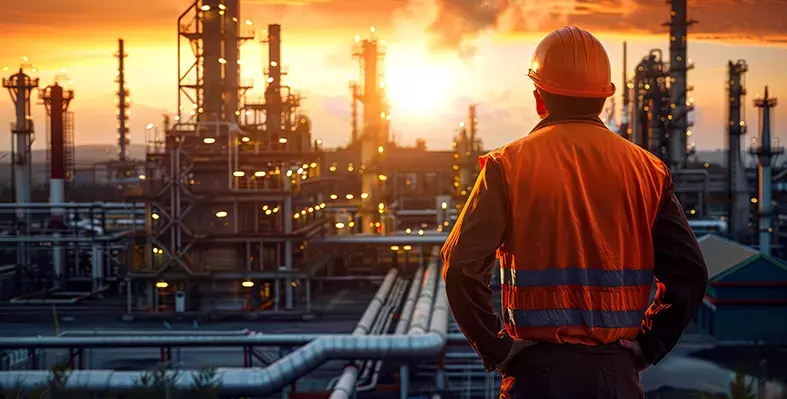 SMEs contributed approximately 16% to the oil and gas sector in Q2 2024. (Image source: Adobe Stock) an engineer looking over an oil and gas plant