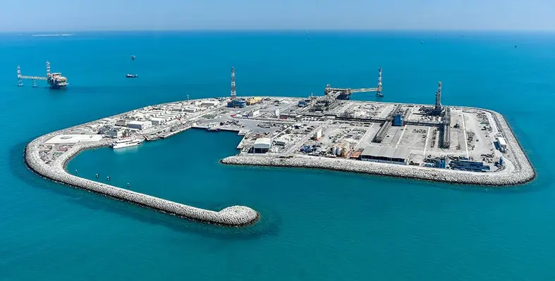 Picture of an offshore oilfield