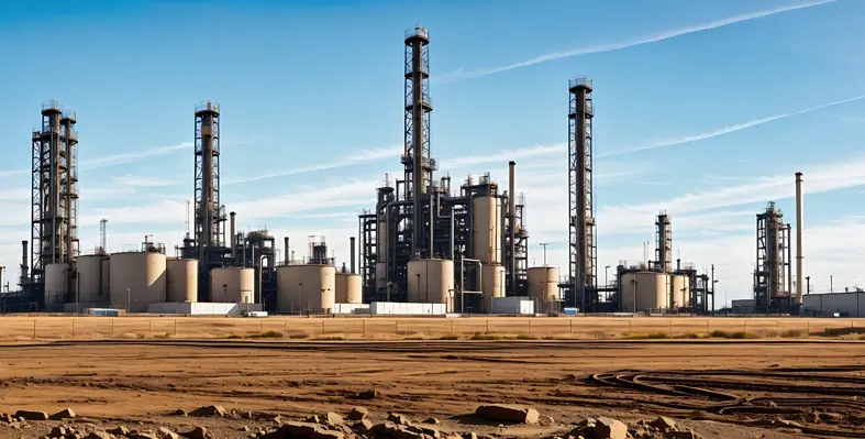 Remote locations and harsh conditions can pose a security challenge in the oil and gas sector. (Image source: Adobe Stock) Oil facility in the desert