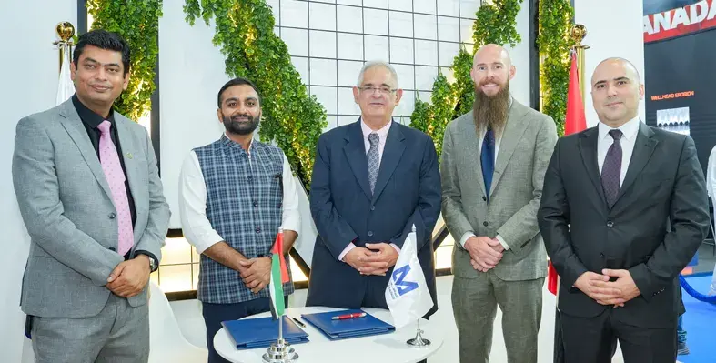 Al Masood has been designated the sole agent for Deep International's products and Design-Build-Operate-Maintain (DBOM) projects in the UAE. (Al Masood Group) Representatives from Al Massod and Deep International