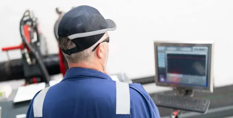 Picture of a man with a computer