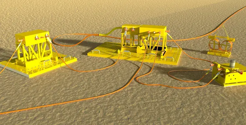 The new system involves the creation of a subsea, end-to-end jumper connection solution without flange. (Image source: Strohm) Oil_and_gas_transportation_system_with_jumpers_and_flowlines
