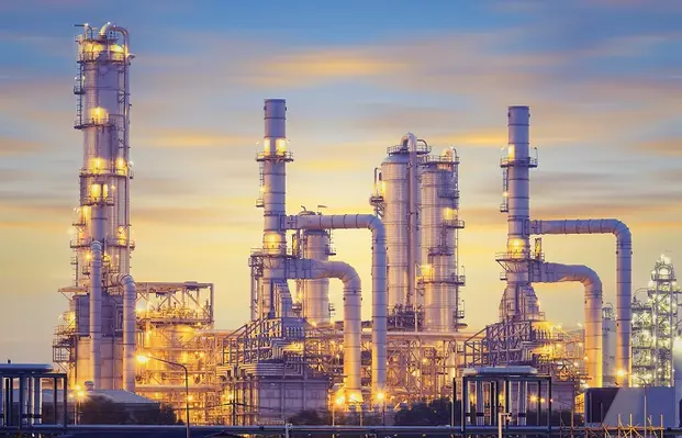 Oil refinery well. 